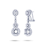 1.60ct 18k White Gold Diamond Semi-mount Earring