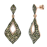 2.92ct 14k Rose Gold White & Multi-color Diamond Earring