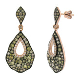 3.26ct 14k Rose Gold White & Multi-color Diamond Earring