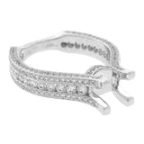 1.40ct 18k White Gold Diamond Semi-mount Ring Size 7