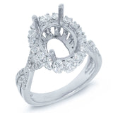 0.86ct 18k White Gold Diamond Semi-mount Ring