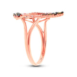 0.93ct 14k Rose Gold White & Champagne Diamond Ring