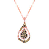 1.10ct 14k Rose Gold White & Champagne Diamond Pendant