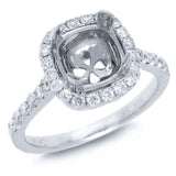 0.57ct 14k White Gold Diamond Semi-mount Ring