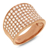 1.85ct 14k Rose Gold Diamond Pave Ring