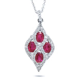 0.26ct Diamond & 0.99ct Ruby 14k White Gold Pendant