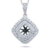 0.25ct 14k White Gold Diamond Semi-mount Pendant