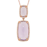0.21ct Diamond & 8.99ct Amethyst 14k Rose Gold Pendant