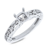 0.11ct 14k White Gold Diamond Semi-mount Ring