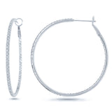 1.29ct 14k White Gold Diamond Hoop Earring