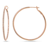 1.29ct 14k Rose Gold Diamond Hoop Earring