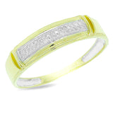 0.10ct 14k Yellow Gold Diamond Pave Men's Band