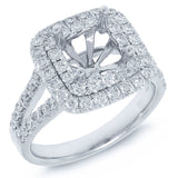 0.93ct 18k White Gold Diamond Semi-mount Ring