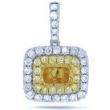 0.54ct 14k Two-tone Gold Diamond Semi-mount Pendant