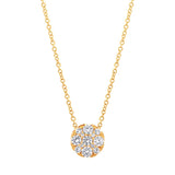0.55ct 14k Yellow Gold Diamond Cluster Necklace