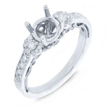 0.29ct 14k White Gold Diamond Semi-mount Ring for 0.75ct Center