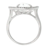 0.57ct Diamond & 17.52ct White Topaz 14k White Gold Ring