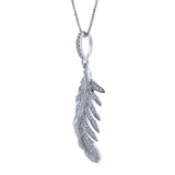 0.35ct 14k White Gold Diamond Feather Pendant