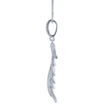 0.35ct 14k White Gold Diamond Feather Pendant
