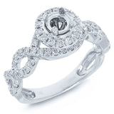 0.57ct 14k White Gold Diamond Semi-mount Ring