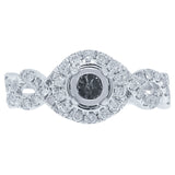 0.57ct 14k White Gold Diamond Semi-mount Ring