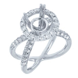 1.11ct 18k White Gold Diamond Semi-mount Ring