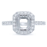 0.51ct 14k White Gold Diamond Semi-mount Ring