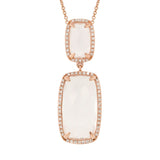 0.21ct Diamond & 9.11ct White Topaz 14k Rose Gold Pendant