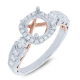 0.55ct 14k Two-tone Rose Gold Diamond Semi-mount Ring
