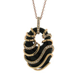 0.25ct Diamond & 12.75ct Onyx 14k Rose Gold Pendant