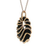 0.25ct Diamond & 12.75ct Onyx 14k Rose Gold Pendant