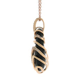 0.25ct Diamond & 12.75ct Onyx 14k Rose Gold Pendant