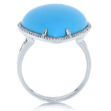 0.22ct Diamond & 14.68ct Composite Turquoise 14k White Gold Ring