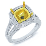 0.55ct 14k Two-tone Gold Diamond Semi-mount Ring