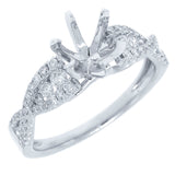 0.45ct 18k White Gold Diamond Semi-mount Ring