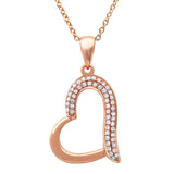 0.13ct 14k Rose Gold Diamond Heart Necklace