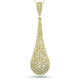 1.08ct 14k Yellow Gold Diamond Pave Pendant