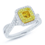 0.51ct 14k Two-tone Gold Diamond Semi-mount Ring