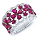 0.36ct Diamond & 2.94ct Pink Sapphire 14k White Gold Ring