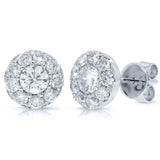 1.10ct 14k White Gold Diamond Cluster Earring