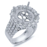 2.37ct 14k White Gold Diamond Semi-mount Ring