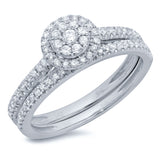 0.44ct 14k White Gold Diamond Wedding Set Pave