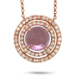 0.30ct Diamond & 1.32ct Amethyst 14k Rose Gold Necklace