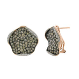 3.30ct 14k Rose Gold White & Champagne Diamond Earring