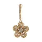 0.85ct 14k Rose Gold Diamond Flower Earring