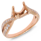 0.35ct 18k Rose Gold Diamond Semi-mount Ring