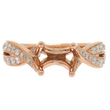 0.35ct 18k Rose Gold Diamond Semi-mount Ring
