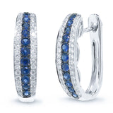 0.30ct Diamond & 0.43ct Blue Sapphire 14k White Gold Earring
