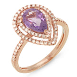 0.38ct Diamond & 1.23ct Amethyst 14k Rose Gold Ring