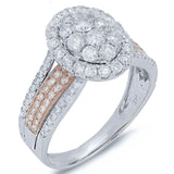 1.23ct 14k Two-tone Rose Gold Diamond Lady's Ring
